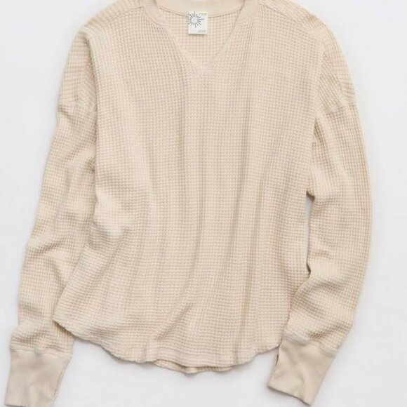 aerie Tops - Offline by Aerie Cream Waffle NEW WITH TAGS